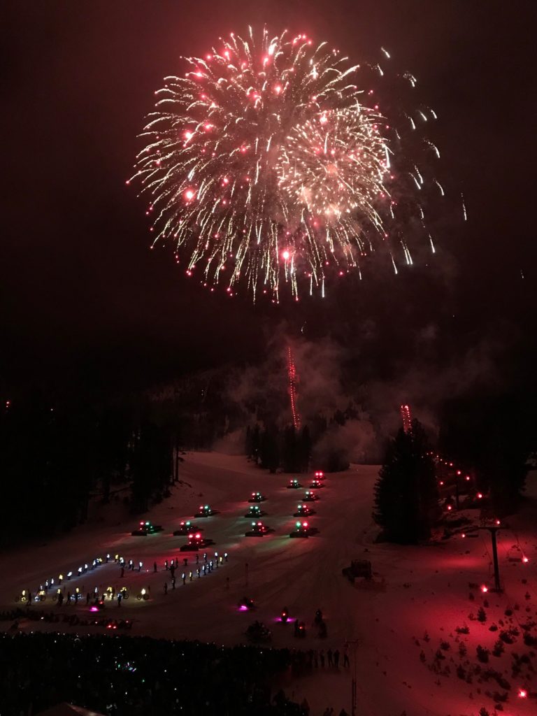 Fireworks over the slopes