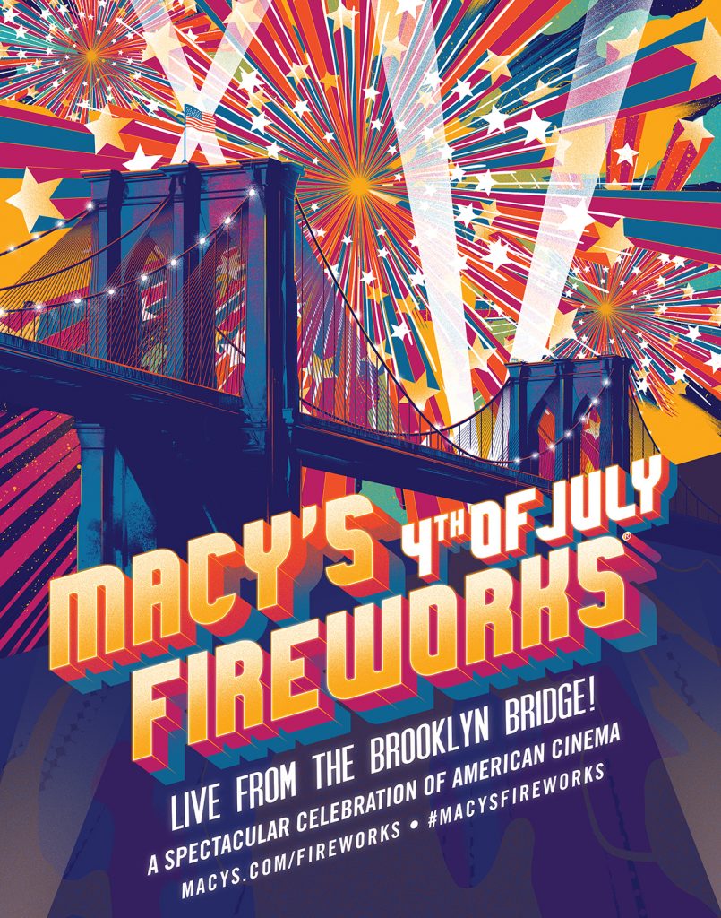 Lights, Camera, Fireworks! The 43rd Annual Macy's 4th of July Fireworks, the nation's largest Independence Day celebration, ignites the New York City skyline live from the Brooklyn Bridge, Thursday, July 4th.